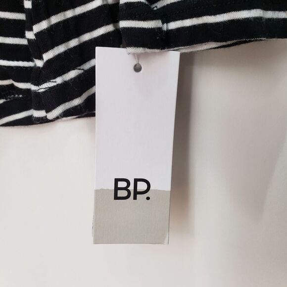 B.P. Tiny Stripe Long Sleeve Peplum Top - Picture 5 of 8